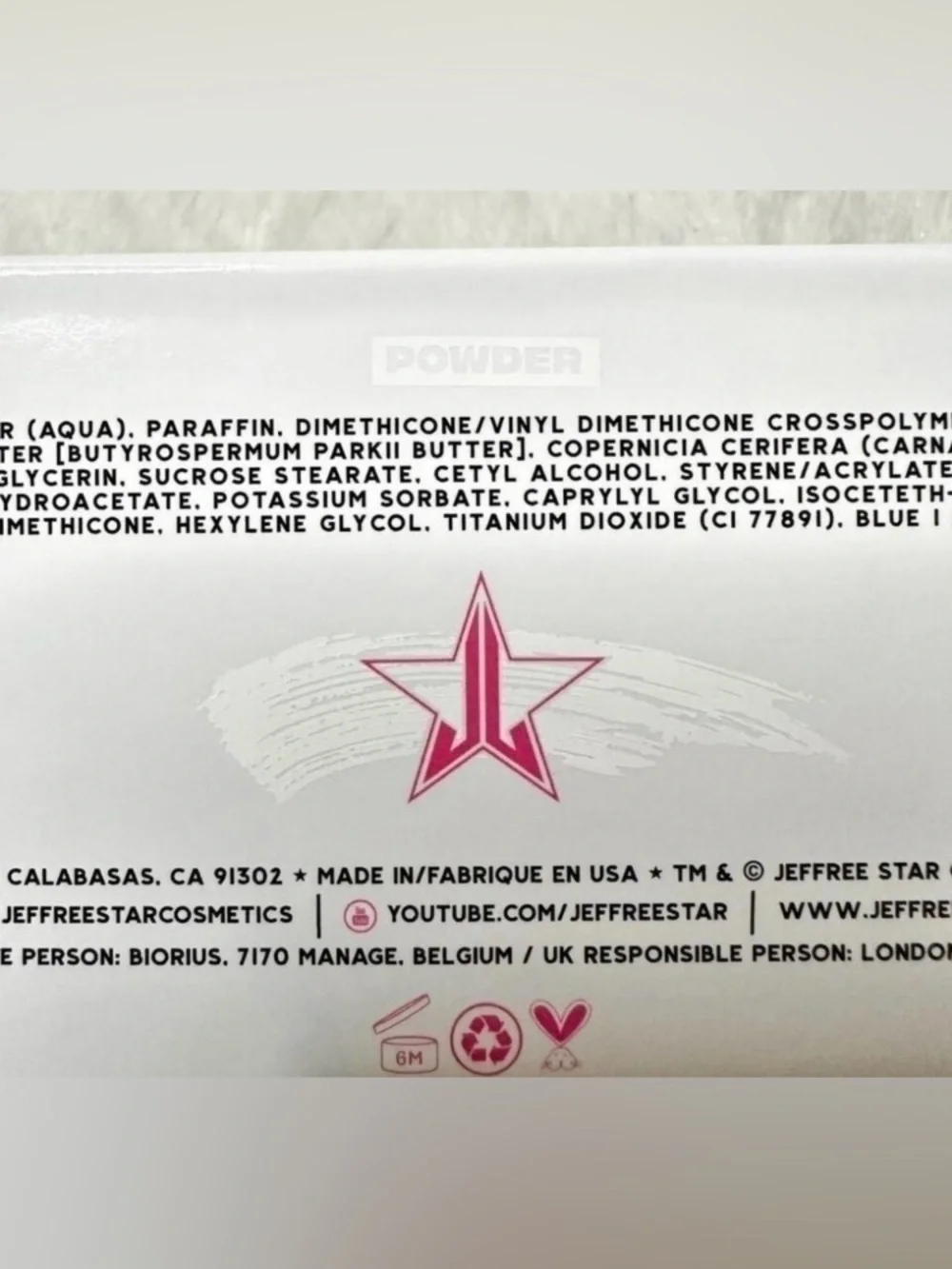 Jeffree Star Cosmetics Approved Mascara in Powder White 7ml NIB